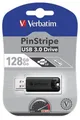 Pamięć USB 128 GB "PinStripe", USB 3.0, VERBATIM, czarna