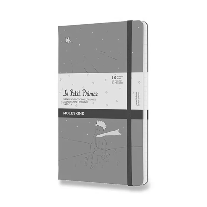 Główne zdjęcie produktu 18měsíční diář Moleskine 2021-22 Le Petit Prince - tvrdé desky L, týdenní, zelený