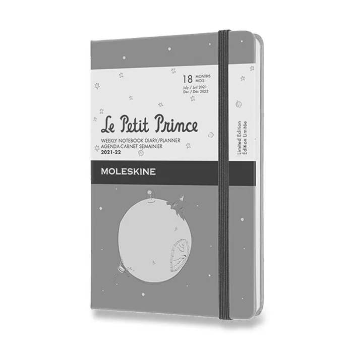 Główne zdjęcie produktu 18měsíční diář Moleskine 2021-22 Le Petit Prince - tvrdé desky S, týdenní, šedý