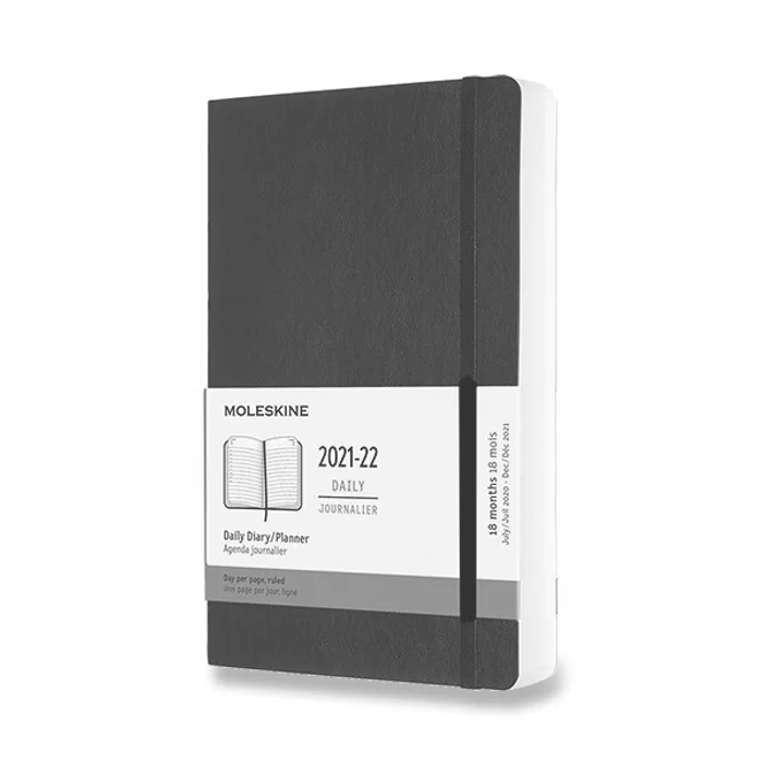 Główne zdjęcie produktu 18měsíční diář Moleskine 2021-22 - měkké desky černý