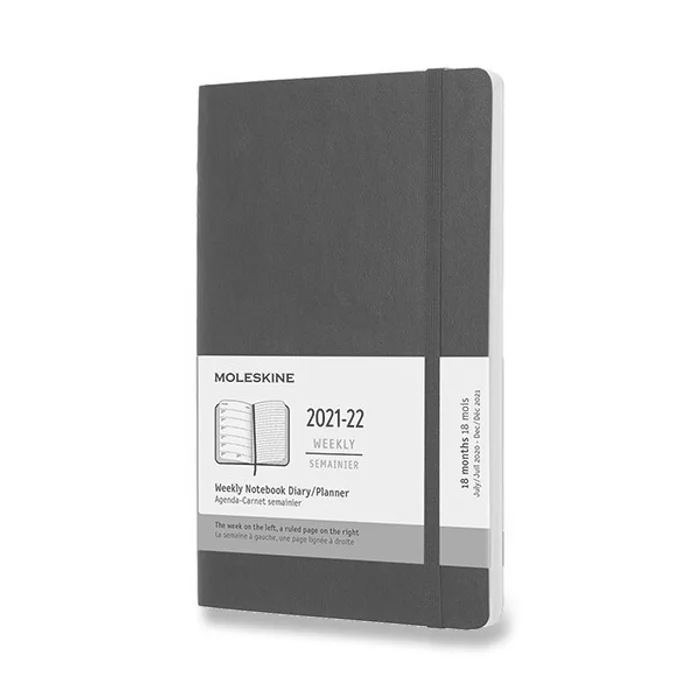 Główne zdjęcie produktu 18měsíční diář Moleskine 2021-22 - měkké desky modrý