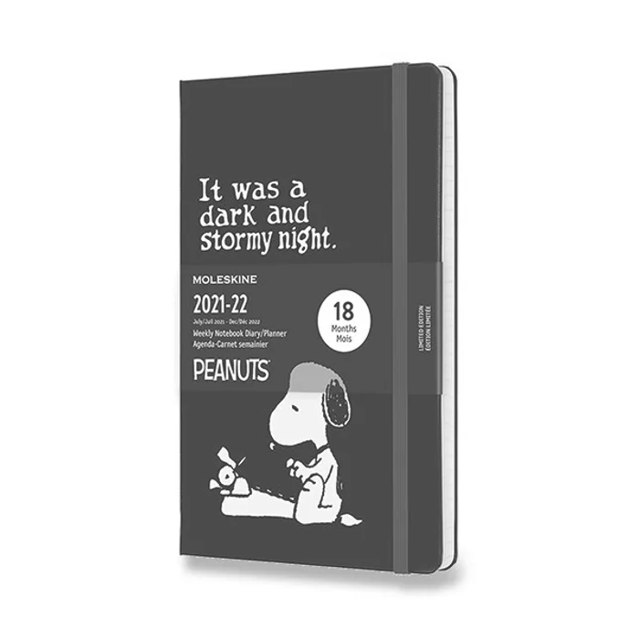 Główne zdjęcie produktu 18měsíční diář Moleskine 2021-22 Peanuts - tvrdé desky L, týdenní, černý