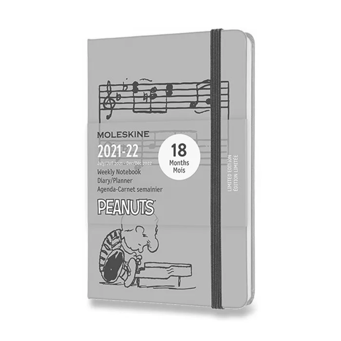 Główne zdjęcie produktu 18měsíční diář Moleskine 2021-22 Peanuts - tvrdé desky S, týdenní, modrý