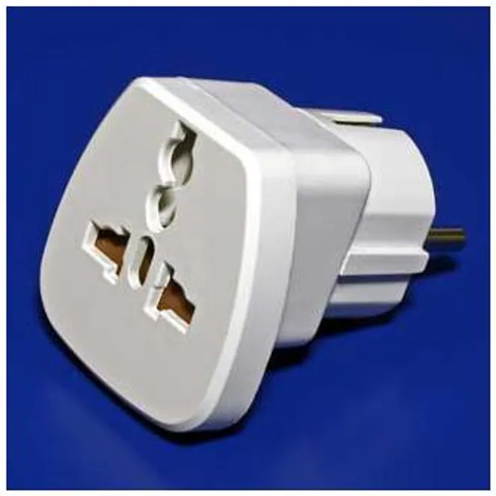 Główne zdjęcie produktu 230V Cestovní adaptér, CEE7 (vidlice)-zásuvka, 0, bílý, pro zahraniční přístroje