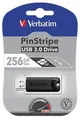 Pamięć USB 256 GB "PinStripe", USB 3.0, VERBATIM, czarna