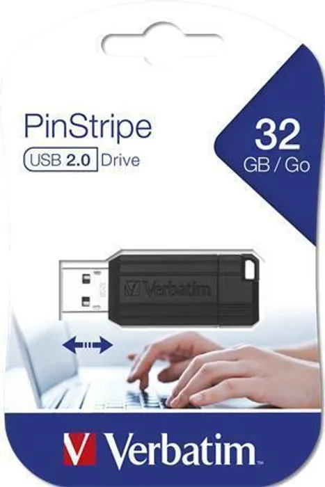 Główne zdjęcie produktu 32GB USB Flash 2.0, 11/8MB/sec, Pin Stripe, VERBATIM, černý