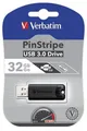Pamięć USB 32GB "PinStripe", USB 3.0, VERBATIM, czarna