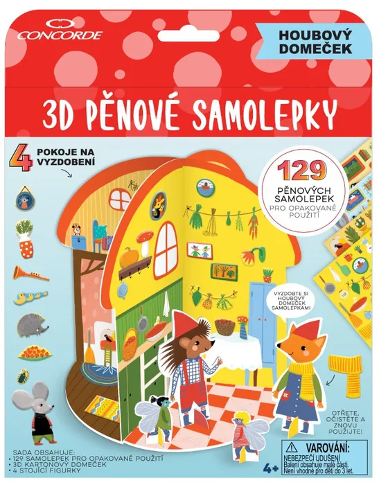 Główne zdjęcie produktu 3D pěnové samolepky CONCORDE Houbový domeček