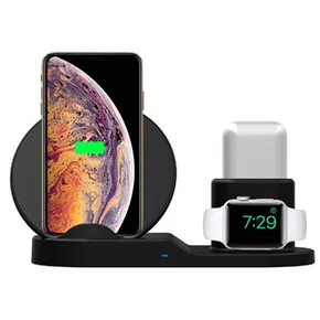 Neutral Box, Bezprzewodowa ładowarka 3v1, do telefonów, Apple Watch, czarna, 5/9V, 15W, Qi