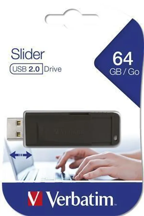 Główne zdjęcie produktu 64GB USB Flash 2.0 "Slider", VERBATIM, černý