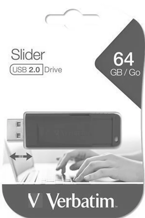 Główne zdjęcie produktu 64GB USB Flash 2.0 "Slider", VERBATIM, černý