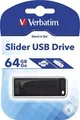 64GB USB Flash 2.0 Slider, VERBATIM, czarny