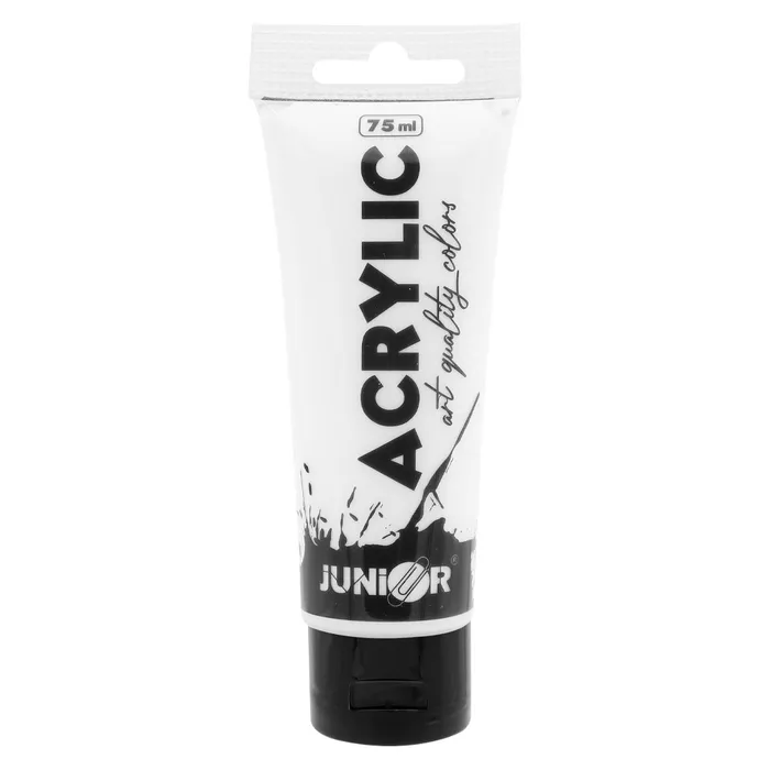 Główne zdjęcie produktu Akrylová barva JUNIOR 75 ml - bílá/white