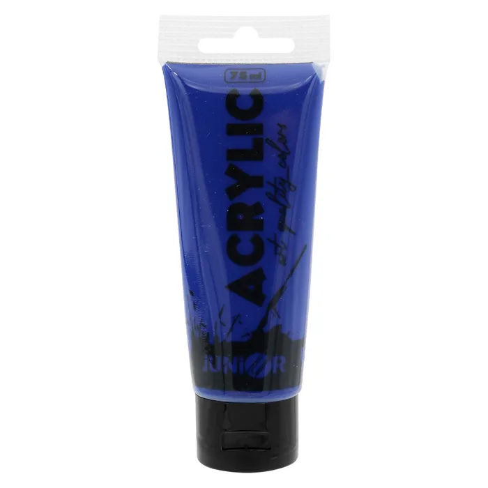 Główne zdjęcie produktu Akrylová barva JUNIOR 75 ml - modrá/blue