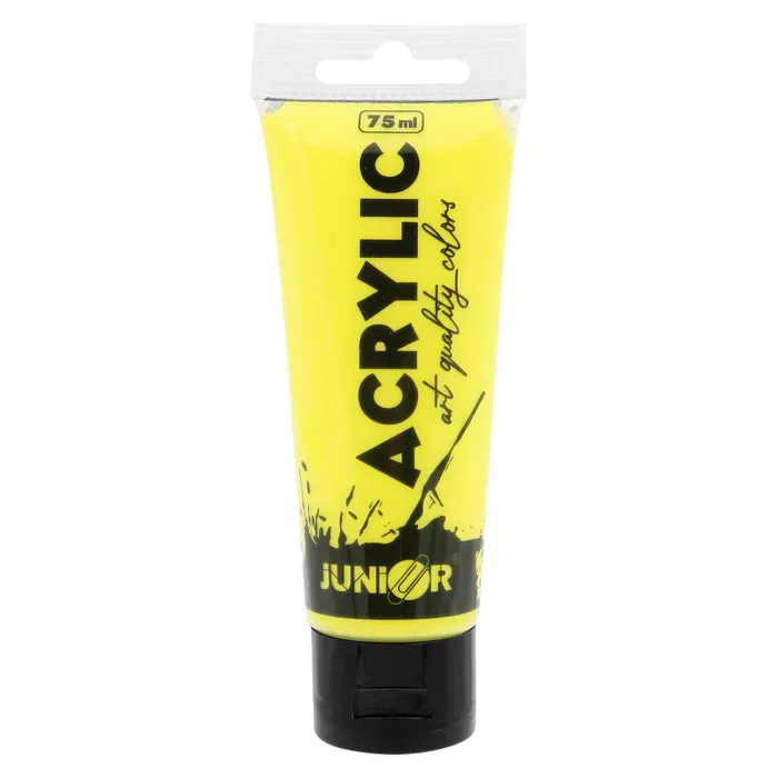 Główne zdjęcie produktu Akrylová barva JUNIOR 75 ml - žlutá/yellow