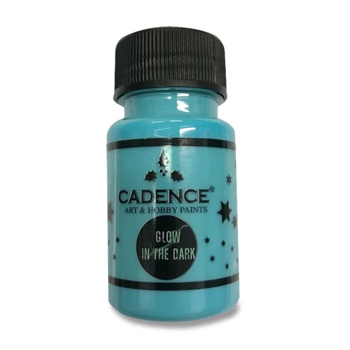 Główne zdjęcie produktu Akrylové barvy Cadence Premium 50 ml, svítící ve tmě, modrá