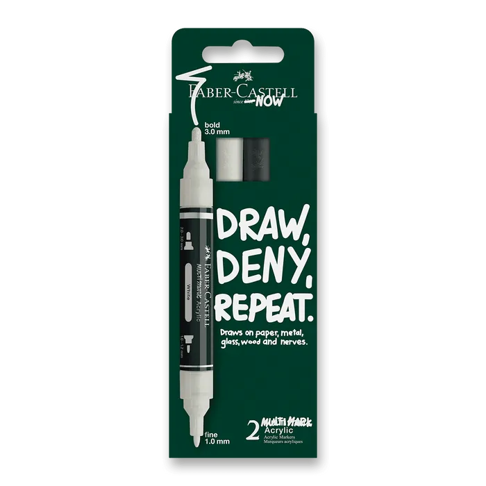 Główne zdjęcie produktu Akrylový popisovač Faber-Castell Multimark Black&White [2 ks]