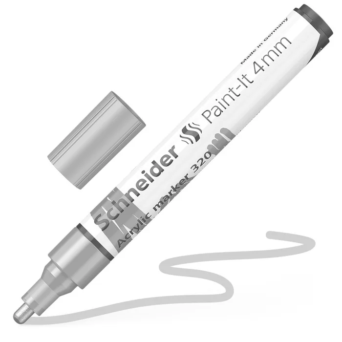 Główne zdjęcie produktu Akrylový popisovač "Paint-It 320", stříbrná, 4 mm, SCHNEIDER