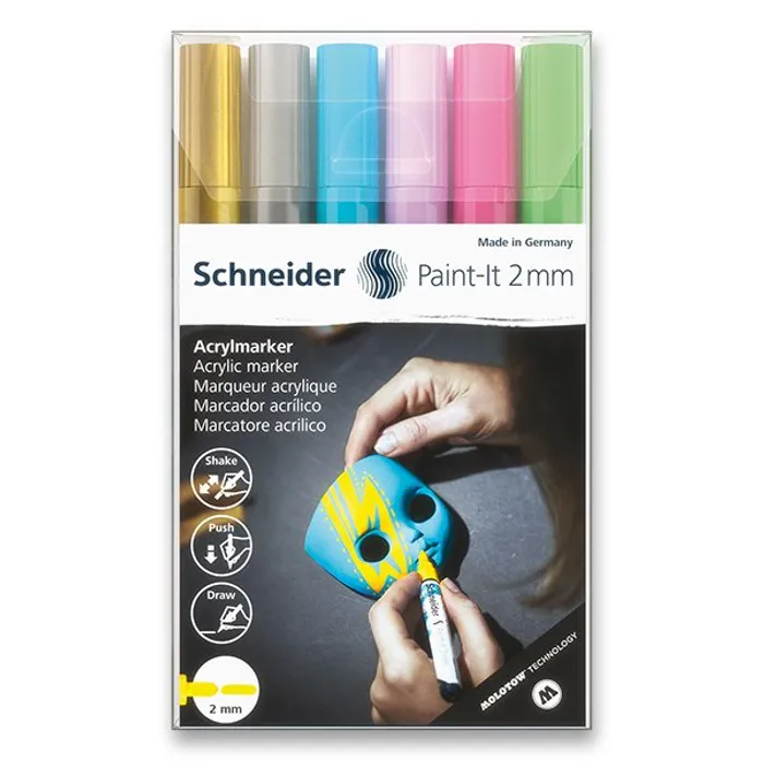 Główne zdjęcie produktu Akrylový popisovač Schneider Paint-It 310 souprava V2, 6 barev