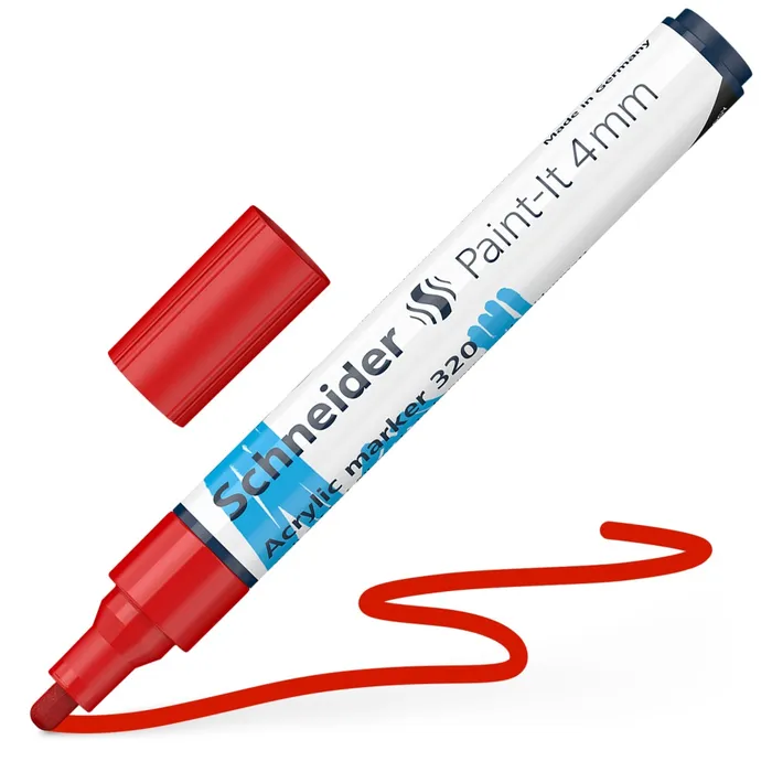 Główne zdjęcie produktu Akrylový popisovač Schneider Paint-It 320 červená