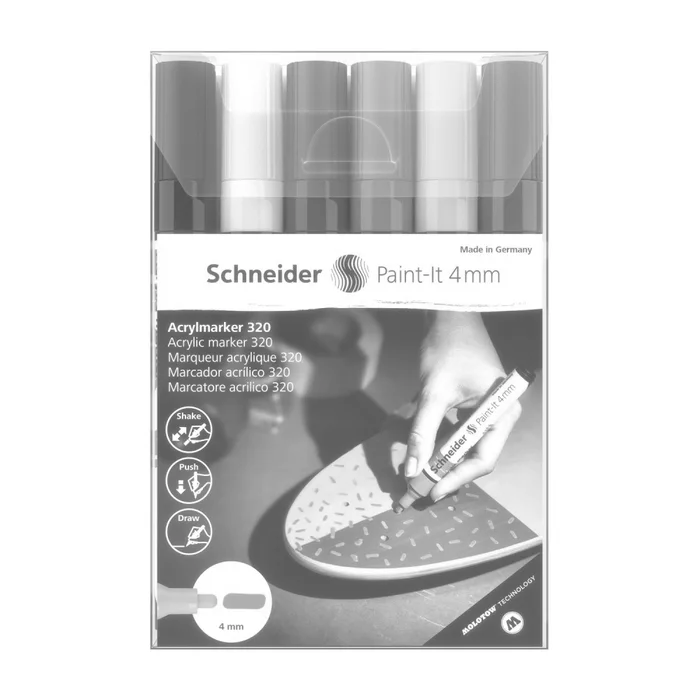 Główne zdjęcie produktu Akrylový popisovač Schneider Paint-It 320 souprava V1, 6 barev