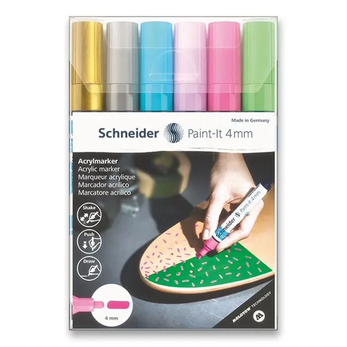 Główne zdjęcie produktu Akrylový popisovač Schneider Paint-It 320 souprava V2, 6 barev