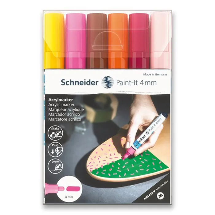 Główne zdjęcie produktu Akrylový popisovač Schneider Paint-It 320 souprava V3, 6 barev