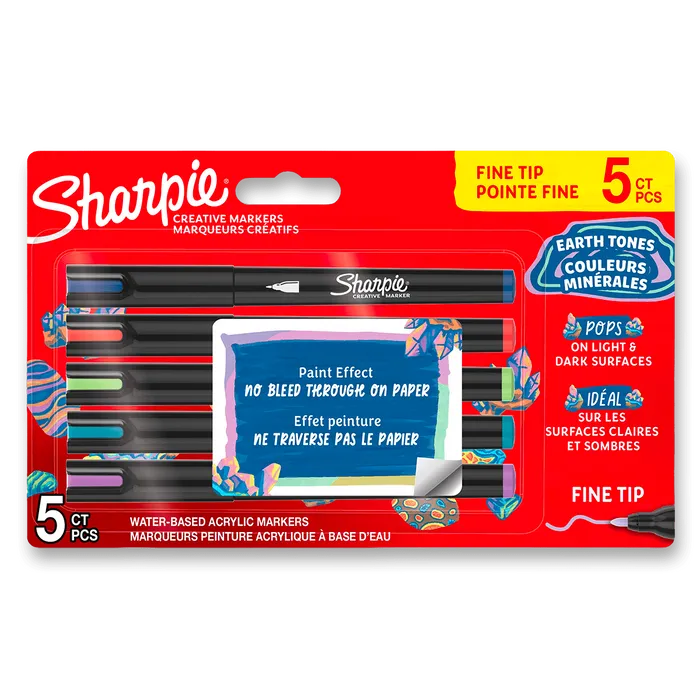 Główne zdjęcie produktu Akrylový popisovač Sharpie Acrylic Marker Bullet Fine Earth Tones [5 ks]