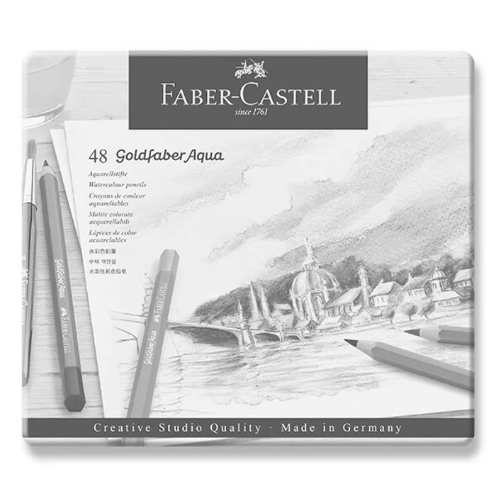 Główne zdjęcie produktu Akvarelová Pastelka Goldfaber Aqua, plechová krabička 48ks Faber Castell 114648