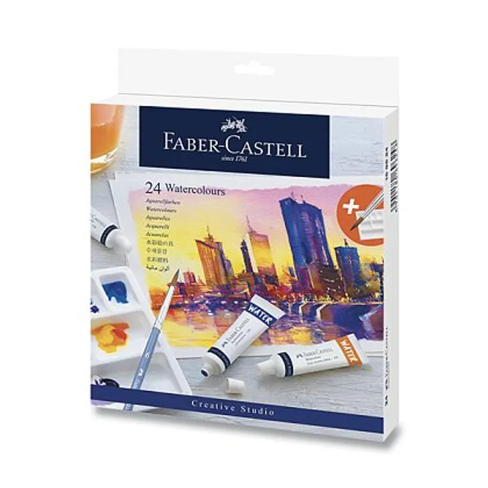 Główne zdjęcie produktu Akvarelové barvy Faber-Castell 169624, 24 barev, tuba 9 ml