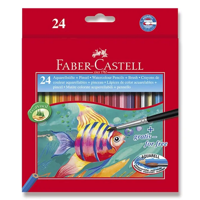 Główne zdjęcie produktu Akvarelové pastelky Faber-Castell 24 barev + štětec