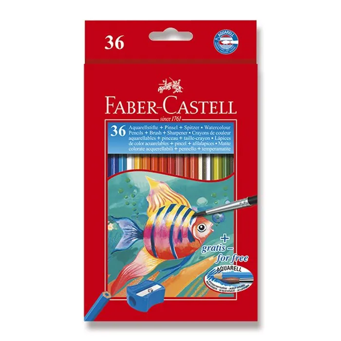 Główne zdjęcie produktu Pastelky Akvarelové pap.krabička 36ks + štěteček Faber Castell (114437)