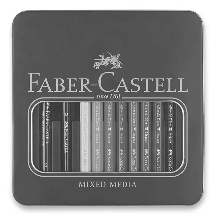 Główne zdjęcie produktu Akvarelové pastelky Faber-Castell Albrecht Dürer Magnus plechová krabička, 8 barev