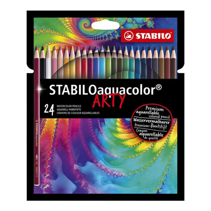 Główne zdjęcie produktu Akvarelové pastelky STABILOaquacolor ARTY - sada 24 barev