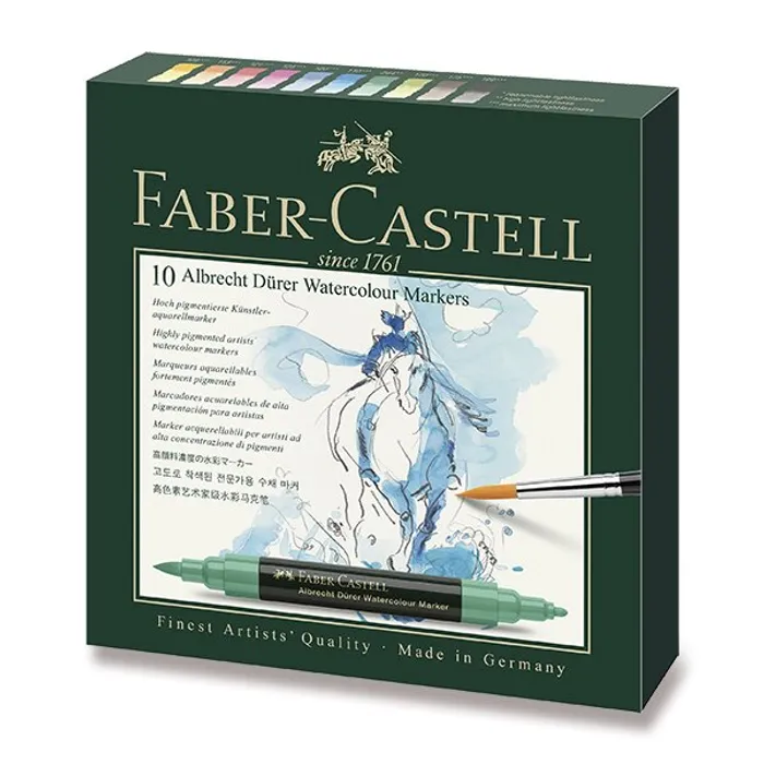 Główne zdjęcie produktu Akvarelové popisovače Faber-Castell 160310 Albrecht Dürer 10 barev