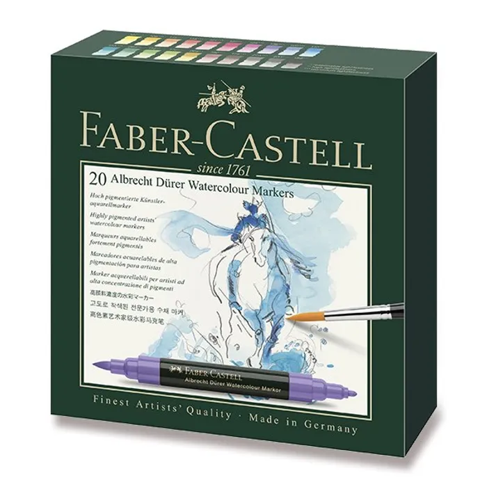 Główne zdjęcie produktu Akvarelové popisovače Faber-Castell 160320 Albrecht Dürer 20 barev