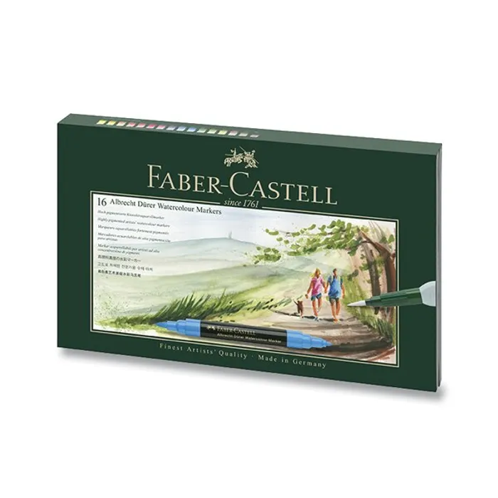 Główne zdjęcie produktu Akvarelové popisovače Faber-Castell Albrecht Dürer 16 barev