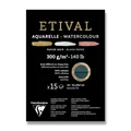 Akvarelový blok Clairefontaine Etival Black Cold Pressed/Rough A4, 15 listů, 300 g