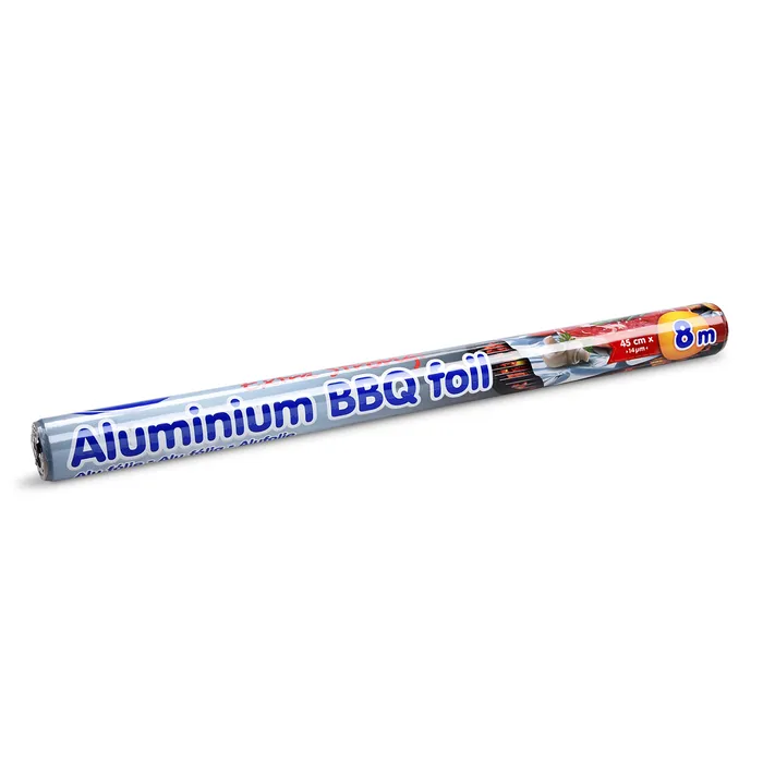 Główne zdjęcie produktu Alu fólie na grilování 14µm 45cm x 8m jednotlivě balená [1 ks]