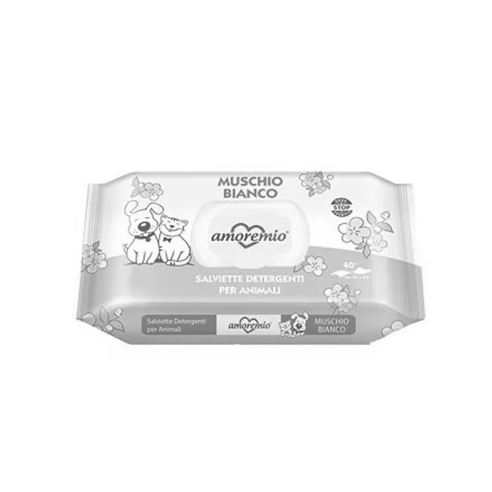 Główne zdjęcie produktu AMOREMIO vlhčené čistící ubrousky, aroma White Musk, 40 ks