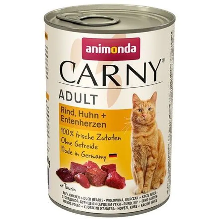 Główne zdjęcie produktu ANIMONDA konzerva CARNY Adult - hovězí, kuře, kachní srdce 400g