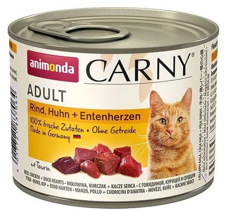 Główne zdjęcie produktu ANIMONDA konzerva CARNY Adult - hovězí,kuře,kachní srdce 200g