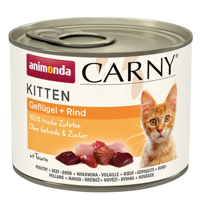 Główne zdjęcie produktu ANIMONDA konzerva CARNY Kitten - drůbeží + hovězí 200g