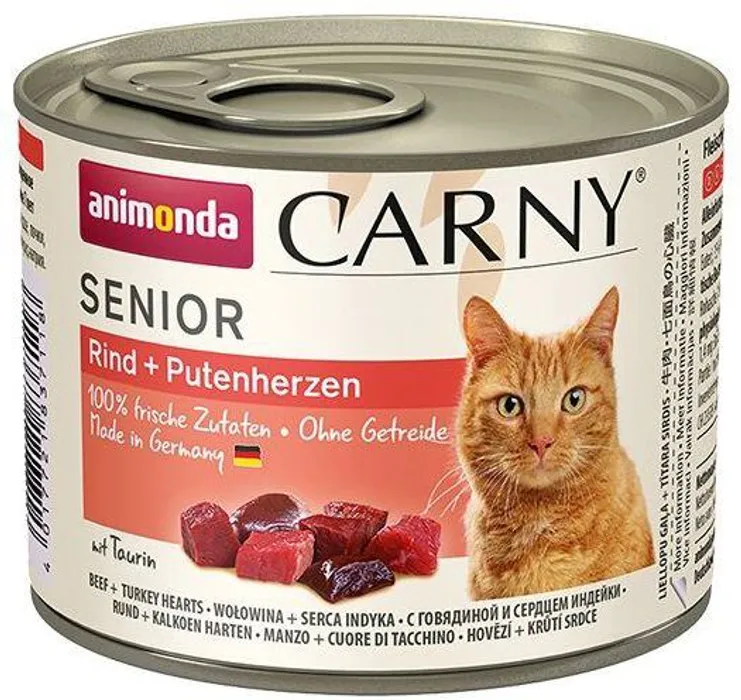 Główne zdjęcie produktu ANIMONDA konzerva CARNY Senior - hovězí, krůtí srdce 200g