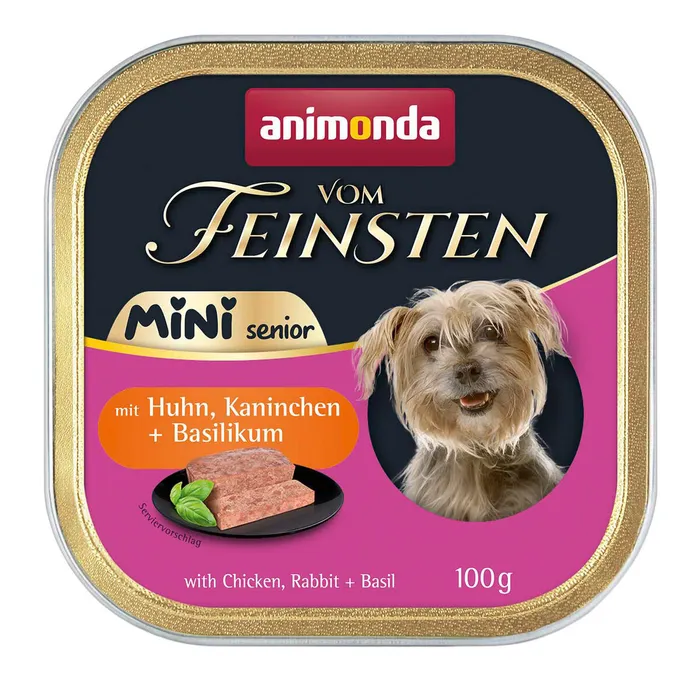 Główne zdjęcie produktu ANIMONDA paštika Vom Feinsten MINI Senior - kuře, králík, bazalka pro psy 100 g