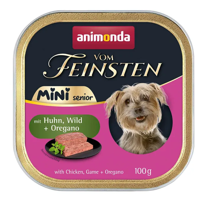 Główne zdjęcie produktu ANIMONDA paštika Vom Feinsten MINI Senior - kuře, zvěřina, oregano pro psy 100 g