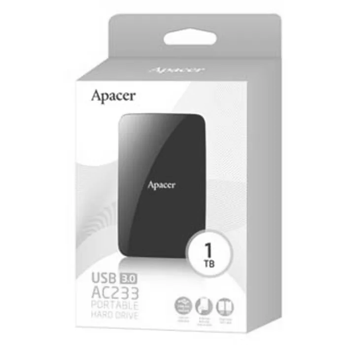 Główne zdjęcie produktu Apacer externí pevný disk, AC233, 2.5", USB 3.0 (3.2 Gen 1), 1TB, AP1TBAC233B-S, čer