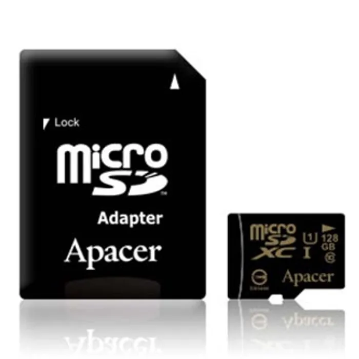 Główne zdjęcie produktu Apacer paměťová karta Secure Digital, 128GB, micro SDXC, AP128GMCSX10U1-R, UHS-I U1 (Clas