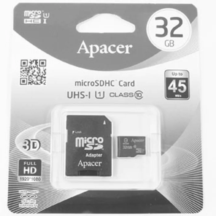 Główne zdjęcie produktu Apacer paměťová karta Secure Digital, 32GB, micro SDHC, AP32GMCSH10U1-R, UHS-I U1 (Class
