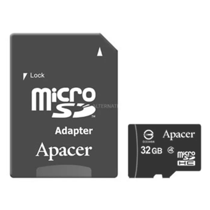 Główne zdjęcie produktu Apacer paměťová karta Secure Digital, 32GB, micro SDHC, AP32GMCSH4-R, Class 4, s adaptére